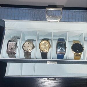 Mix Men's Watch Collection -Citizen, Bulova and Vince BLUE CASE INCLUDED